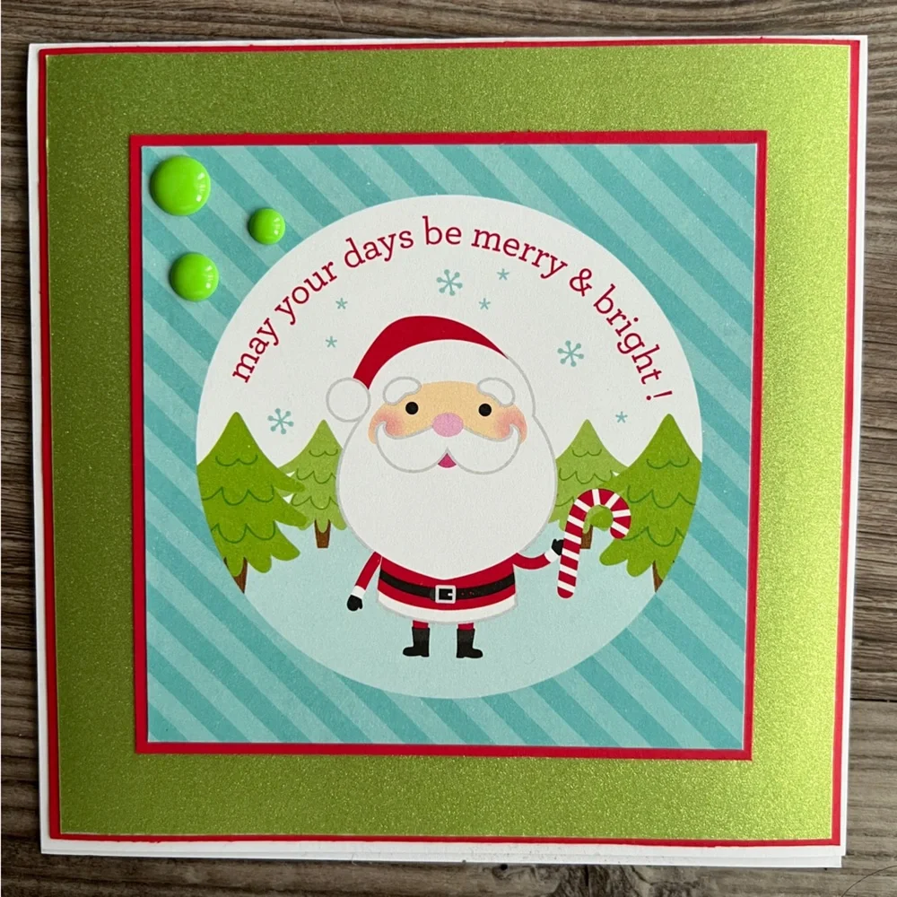Handmade Christmas Holiday Greeting Cards Set of 6 5.5”x5.5” With Envelopes
